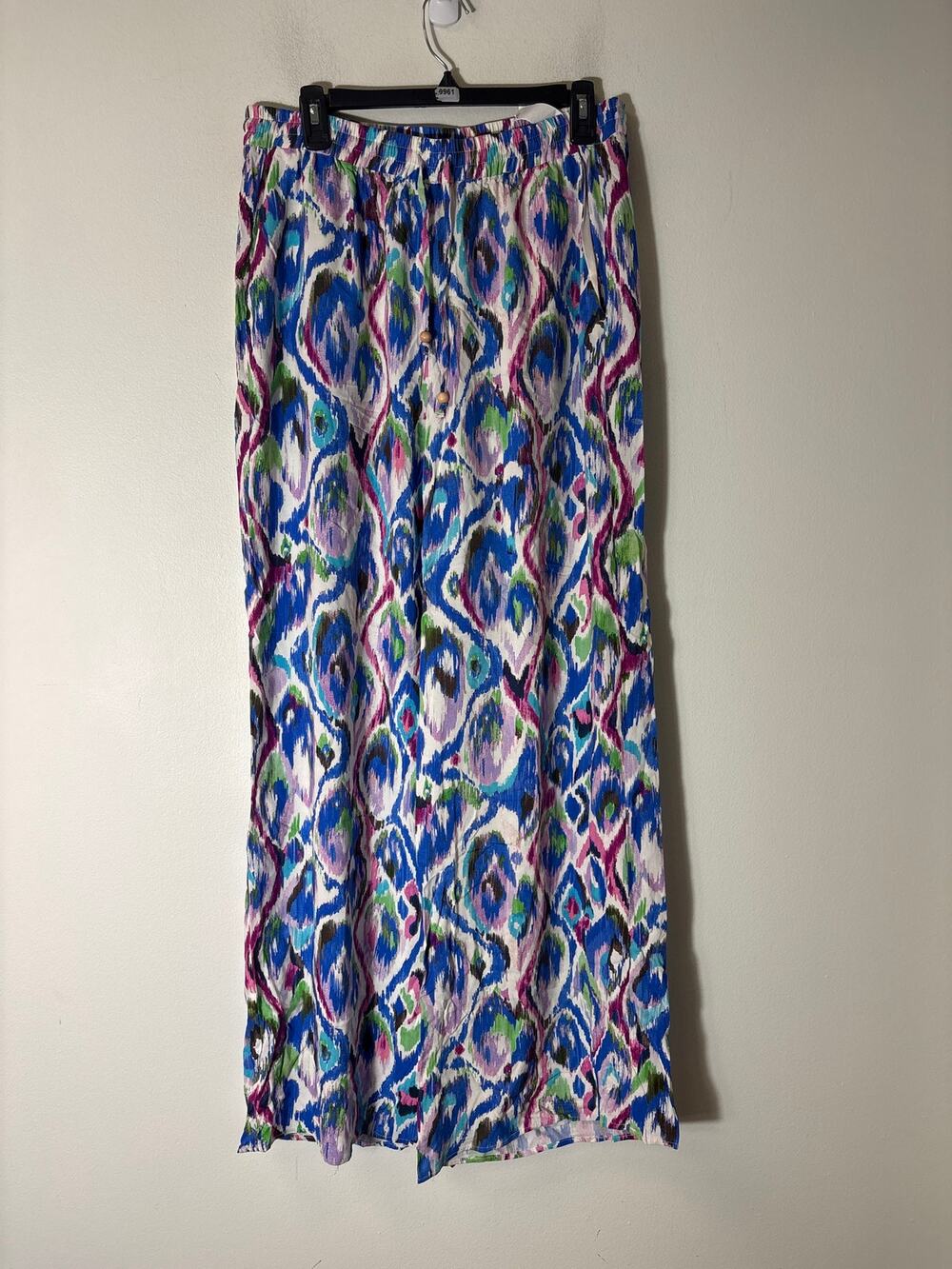 NWT Zara Multicolor Wide Leg Flowy Summer Pull on Pants sz XL